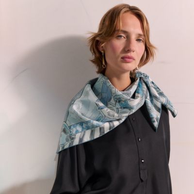 極美品 お洒落 エルメス シルクスカーフカレ70 スウィンギング